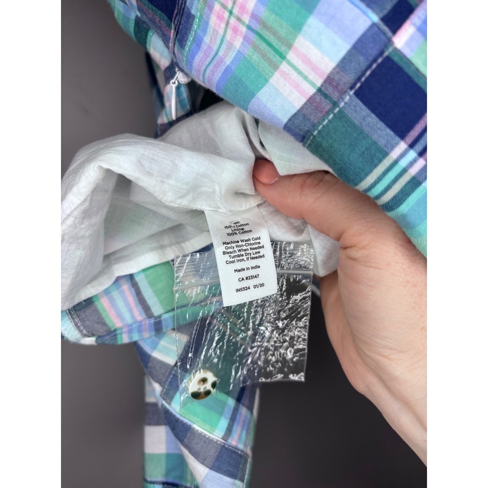 Talbots Petite Patchwork Plaid Sleeveless Top Cotton Size P - Picture 5 of 5
